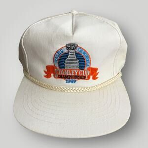 1989 Stanley Cup Championship Rope Snapback Hat Ted Fletcher The Designer NHL 90